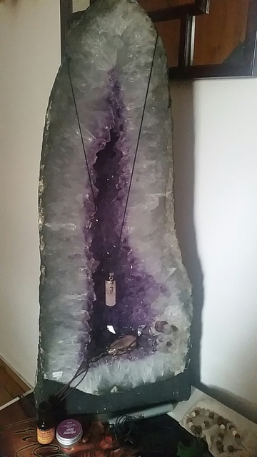 amethyst cathedral next to bed