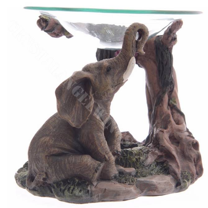 Realistic Elephant Scene Oil Burner