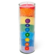 Chakra Rainbow Candle Aromatic with Essential Oils Honeysuckle and Cedar (100% natural candle)