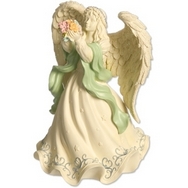 Angel statue - with flowers & colourful accents