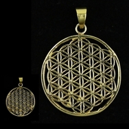 Flower of life pendant brass golden