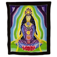 Bali Chakra Meditating  Goddess wall hanging