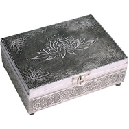 Stunning silver lotus flower  Tarot Box