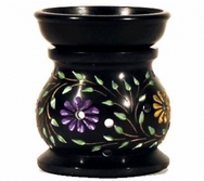 Aromatherapy diffuser lamp Flowers black soapstone oil burner