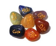 Chakra symbol stones  Crystals SET of 7