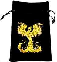 Phoenix Rising From The Flames Tarot Bag Embroidered Velvet