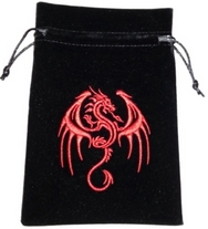  Red Dragon Tarot Bag Embroidered Velvet