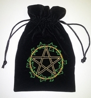  Ivy Leaf  pentagram Tarot Bag Embroidered Velvet