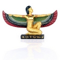 Decorative Gold Egyptian Winged Isis/Aset Figurine Kneeling