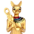 Decorative Gold Standing Bast Egyptian Figurine