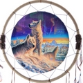 Decorative Northern Lights Wolf 60cm Dreamcatcher