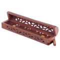 Sheesham Wood Incense Burner Box  open fretwork