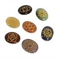 Large Chakra Crystal Palm Stones Gift Pouch Set