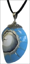 925 Silver Caracola  Shell Pendants  Blue Sky