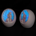 White Thai Buddha Round Incense Holder with LED