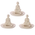 White Monk Round Incense Burner