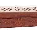 Incense Burning Box With Carved Pentagram / Pentacle Symbol