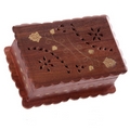 Decorative Sheesham Wood Fluted Flower Inlay Box