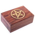 Decorative Sheesham Wood Pentagram Trinket Box