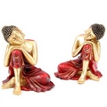 Decorative Gold and Red Thai Buddha Figurine