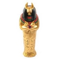 Gold Egyptian Anubis Sarcophagus Trinket Box with Mummy