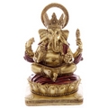 Decorative Gold and Red 14cm Ganesh Statue