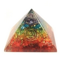 Large Orgonite Pyramid Generator  with Chakra Gemchips