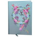 Hardback A6 Lined Notebook - Fun Hummingbird Pattern