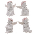 Decorative Rose Cherub Sitting Figurine