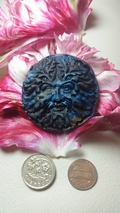 Shattuckite Green Man Carving  / oak king  /celtic god of nature /merlin