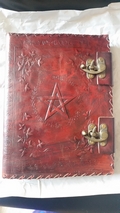 Embossed Pentagram  Book Of Shadows Leather Journal