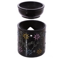 Aromatherapy diffuser lamp colourful Flowers  soapstone oil burner