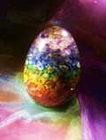 Large Orgonite Egg with Chakra Gemchips