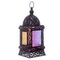 Black Intricate Glass Moroccan Style Standing Lantern