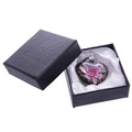 Metallic Glass Heart Necklace with Green, Pink, Blue, Flower and Gift Box