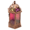 Moroccan Style Metal  Bronze Effect Embossed Glass Lantern