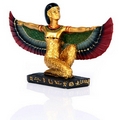 Decorative Gold Egyptian Winged Isis/Aset Figurine Kneeling