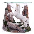 Unicorn fantasy oil burner  with glass dish