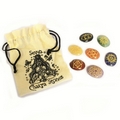 Large Chakra Crystal Palm Stones Gift Pouch Set