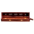 Sheesham Wood Incense Burner Box - Yin Yang Inlay