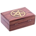 Decorative Sheesham Wood Pentagram Trinket Box