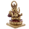 Decorative Gold and Red 14cm Ganesh Statue