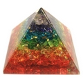 Large Orgonite Pyramid Generator  with Chakra Gemchips