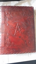 Embossed Pentagram  Book Of Shadows Leather Journal