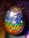 Large Orgonite Egg with Chakra Gemchips