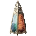  Tapered Glass Moroccan Style Metal Standing Lantern