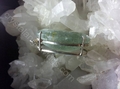 Aquamarine Sterling Silver Faceted Large Mirror Oval  Pendant