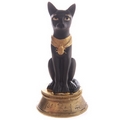 Decorative Small Black and Gold Bast Egyptian Figurine