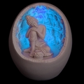 White Thai Buddha Round Incense Holder with LED