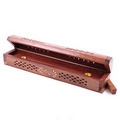 Sheesham Wood Incense Burner Box - Flower Inlay